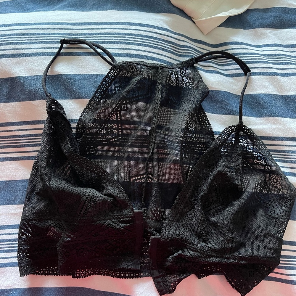 Anine Bing hook eye front clasp lace bra